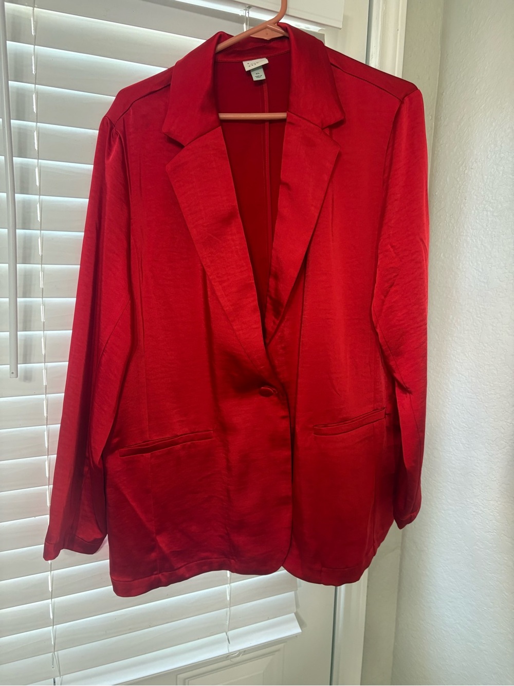 a new day Red Satin Blazer Jacket